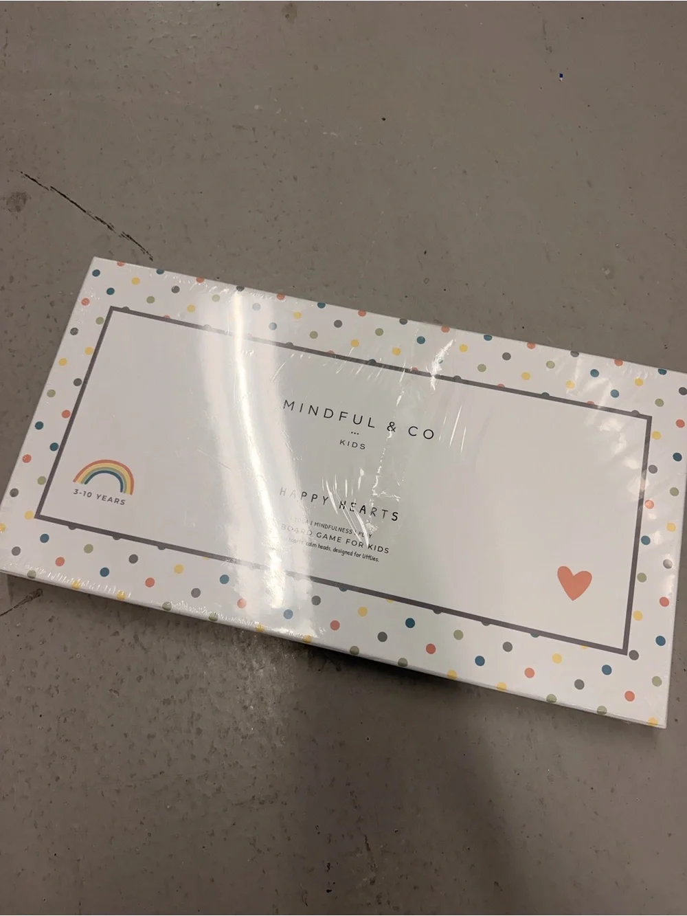 MINDFUL&CO Kids Happy Hearts BOARD Game - White Polka Dot YOGA MEMORY CARSS